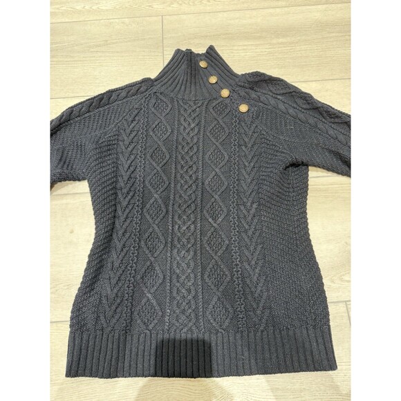 Vintage Rugby Ralph Lauren Cable Knit Sweater Shoulder Buttons | Size Medium - Picture 3 of 14